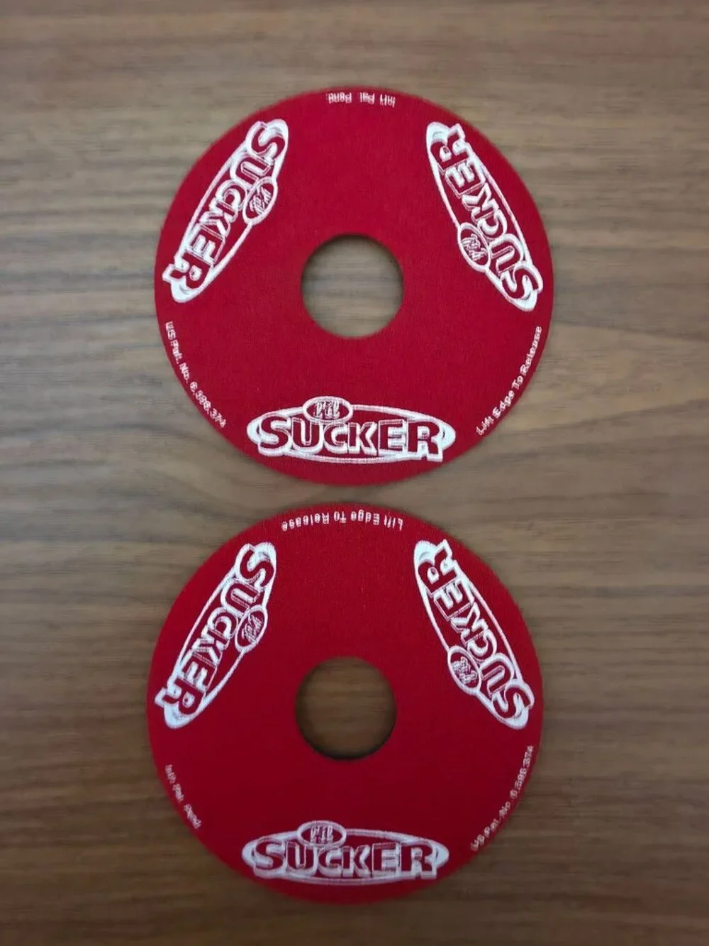 L'il Sucker Set Of 2 Red Round Drink Holder Coaster Suction 4